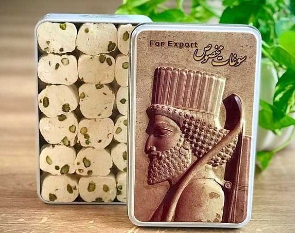 گز 10 درصد مغز پسته جعبه فلزی