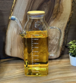 ظرف روغن ریز پیرکس مربعی با درب بامبو - Image 3