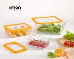 ست ظروف شیشه‌ای ۶ پارچه درب پلاستیکی لیمون - Image 11